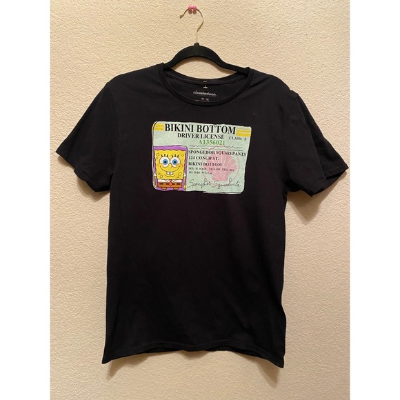 Black SpongeBob Graphic T-Shirt - Picture 1 of 3